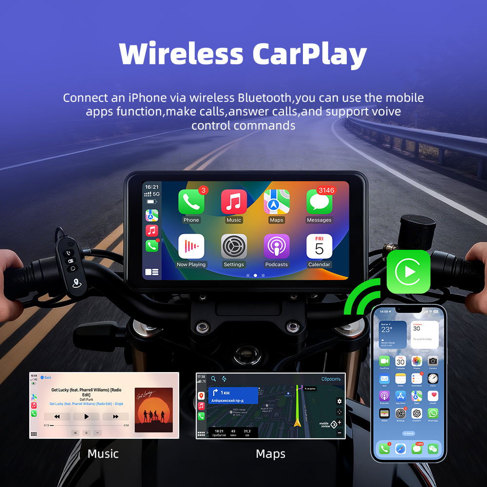 Pantalla de motocicleta - 6,25pulgadas - Sensores de punto ciego - Sensores de presion- camaras Full HD- Carplay Android Auto -
