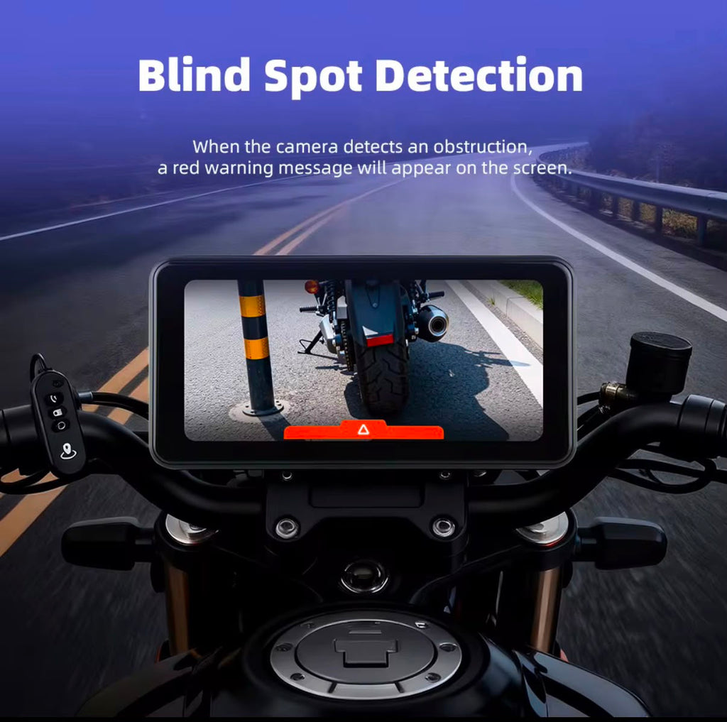 Pantalla de motocicleta - 6,25pulgadas - Sensores de punto ciego - Sensores de presion- camaras Full HD- Carplay Android Auto -